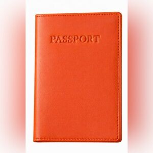 NEW Winn International Nappa Leather Passport Cover - Orange